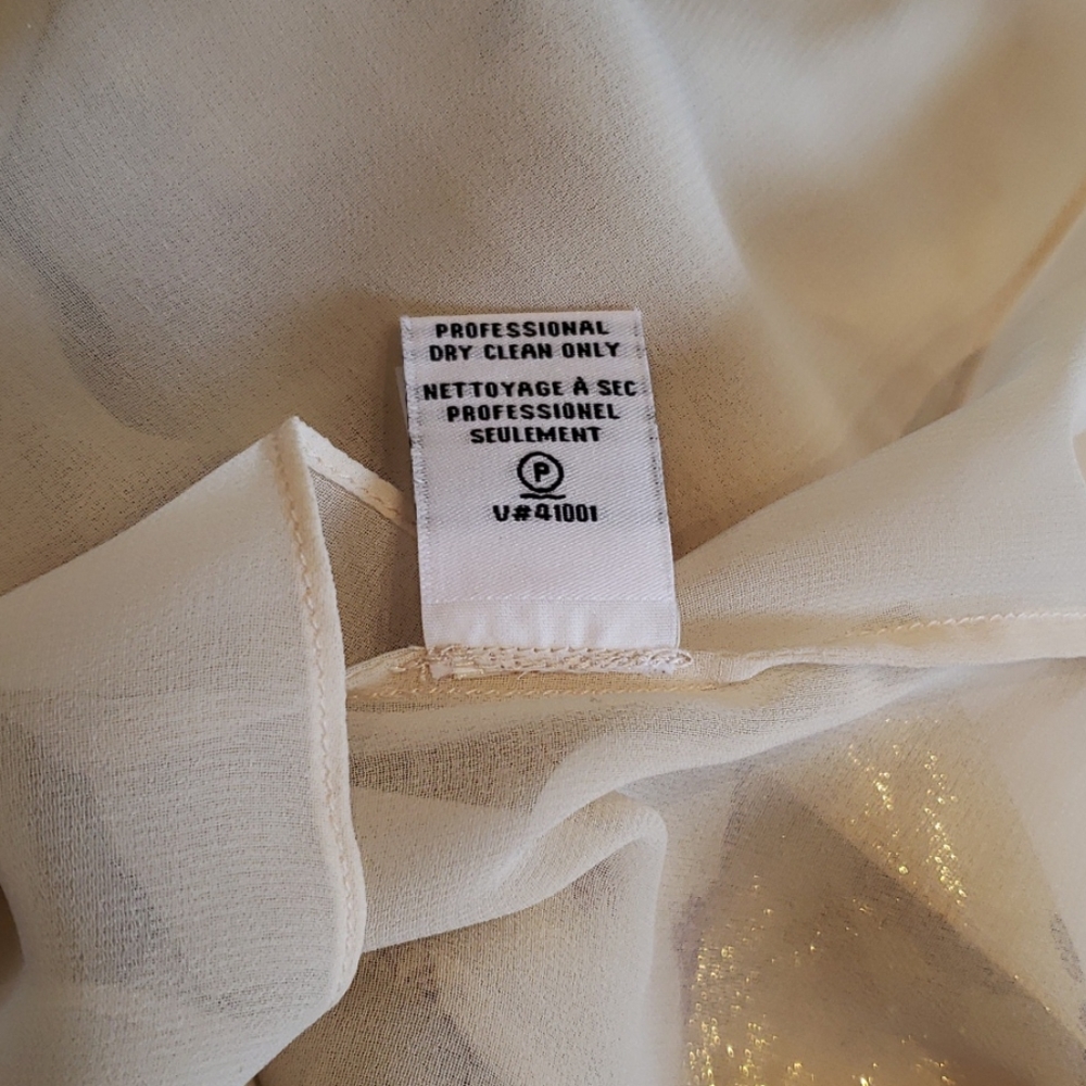 DVF New 'Rebekah' SILK Gold Metallic Printed Top Blouse NWT Women's 10 CHIC 🎉HP - Picture 14 of 14